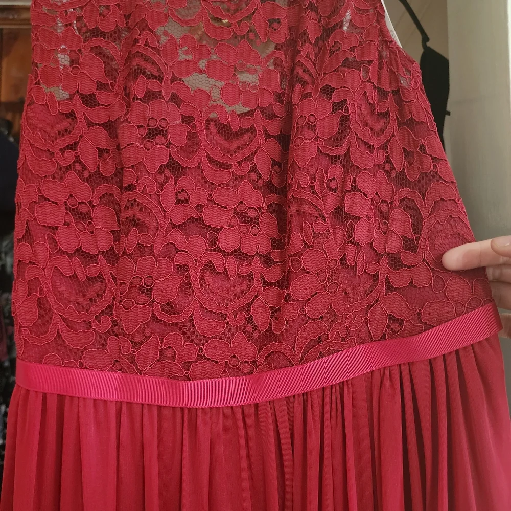 Apple Lace & Mesh Davids Bridal Bridesmaid Dress, Size 6 - Picture 5 of 6